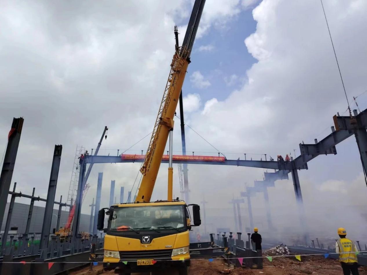 Chery KD Parts Production Workshop Construction Project On the Beam, Eihe insåg Chery Automobile Qingdao Base Construction Project vann budet 